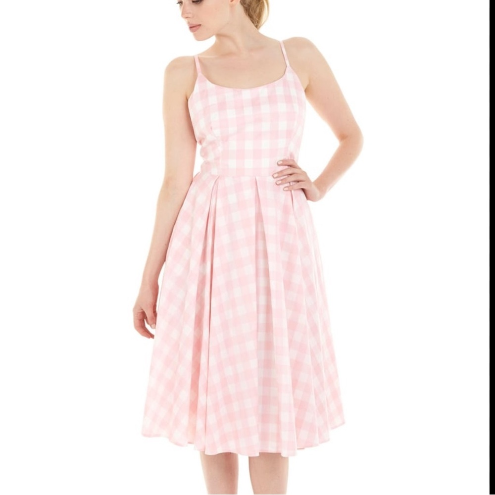 PRISCILLA GINGHAM MIDI DRESS